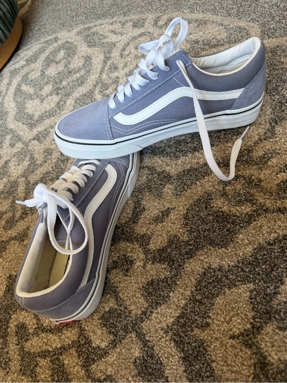 Vans Lavender Low-Top Sneakers with White Stripe